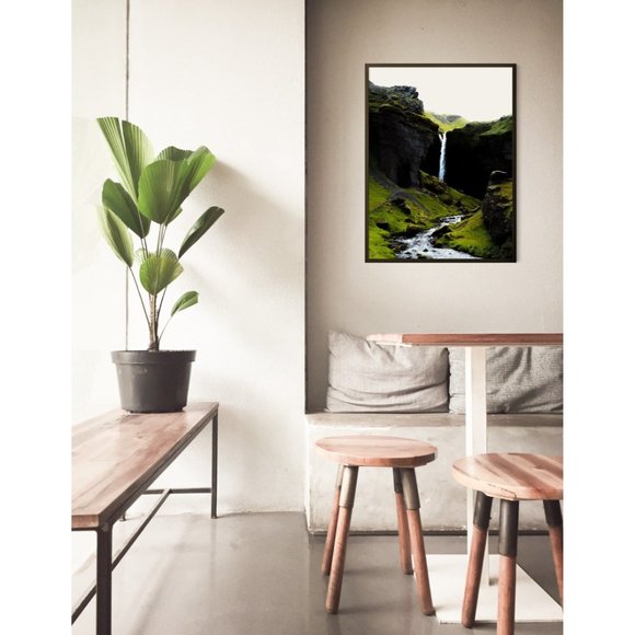 Kvernufoss In South Iceland Waterfall Wall Art Design Poster Print Decor - Picture 5 of 9